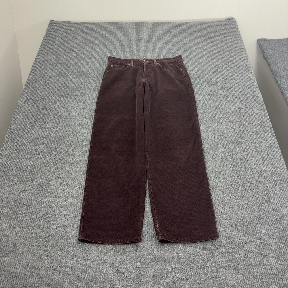 Vintage LEI Corduroy Pants Womens 12 Brown Cotton Wide Leg Skater Grunge Y2K